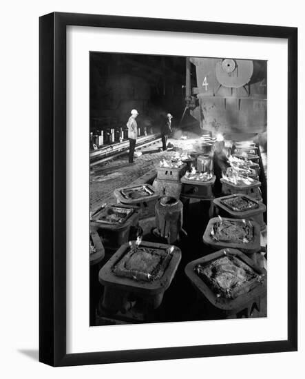 Pig Casting at the Park Gate Iron and Steel Co, Rotherham, South Yorkshire, 1964-Michael Walters-Framed Photographic Print