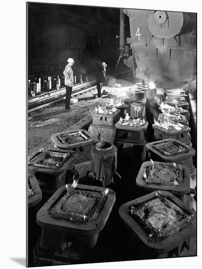 Pig Casting at the Park Gate Iron and Steel Co, Rotherham, South Yorkshire, 1964-Michael Walters-Mounted Photographic Print