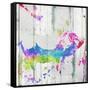 Pig Colorful-OnRei-Framed Stretched Canvas