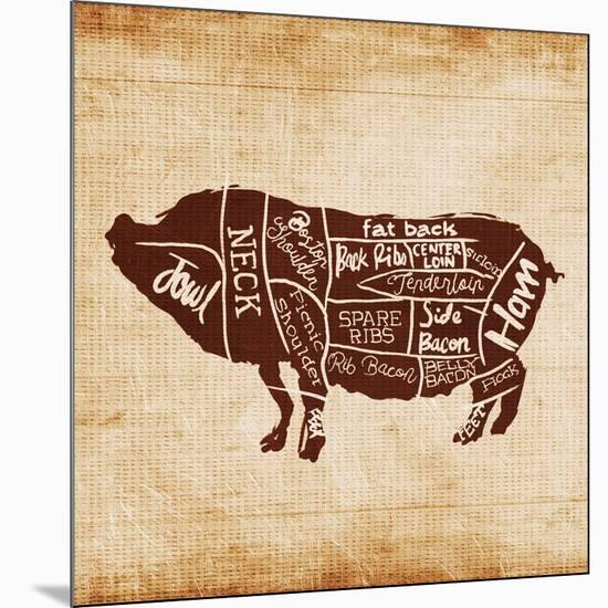 Pig Cut-OnRei-Mounted Art Print