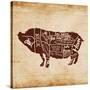 Pig Cut-OnRei-Stretched Canvas