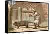 Pig Farmer Persuading a Pig to Move-null-Framed Stretched Canvas