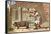 Pig Farmer Persuading a Pig to Move-null-Framed Stretched Canvas