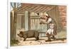 Pig Farmer Persuading a Pig to Move-null-Framed Art Print