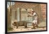 Pig Farmer Persuading a Pig to Move-null-Framed Art Print