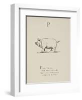 Pig Illustrations and Verse From Nonsense Alphabets by Edward Lear.-Edward Lear-Framed Giclee Print