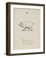 Pig Illustrations and Verse From Nonsense Alphabets by Edward Lear.-Edward Lear-Framed Giclee Print