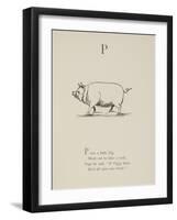 Pig Illustrations and Verse From Nonsense Alphabets by Edward Lear.-Edward Lear-Framed Giclee Print