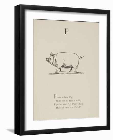 Pig Illustrations and Verse From Nonsense Alphabets by Edward Lear.-Edward Lear-Framed Giclee Print