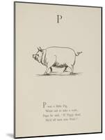 Pig Illustrations and Verse From Nonsense Alphabets by Edward Lear.-Edward Lear-Mounted Giclee Print