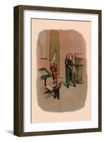 Pig in Dunce Cap and School Master-A. Gual-Framed Art Print