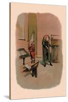 Pig in Dunce Cap and School Master-A. Gual-Stretched Canvas