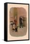 Pig in Dunce Cap and School Master-A. Gual-Framed Stretched Canvas