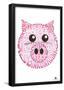 Pig Oink Text Poster-null-Framed Poster