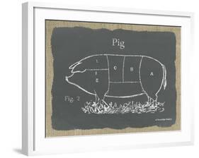 Pig on Burlap-Gwendolyn Babbitt-Framed Art Print