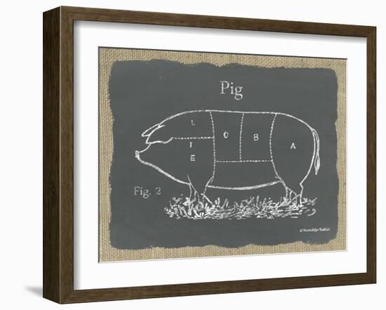 Pig on Burlap-Gwendolyn Babbitt-Framed Art Print