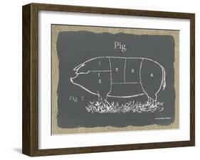 Pig on Burlap-Gwendolyn Babbitt-Framed Art Print