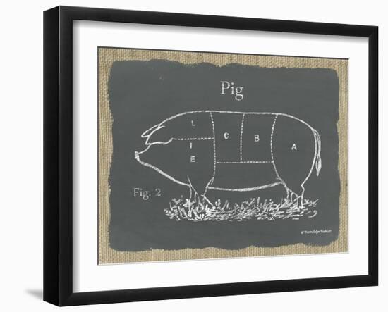 Pig on Burlap-Gwendolyn Babbitt-Framed Art Print