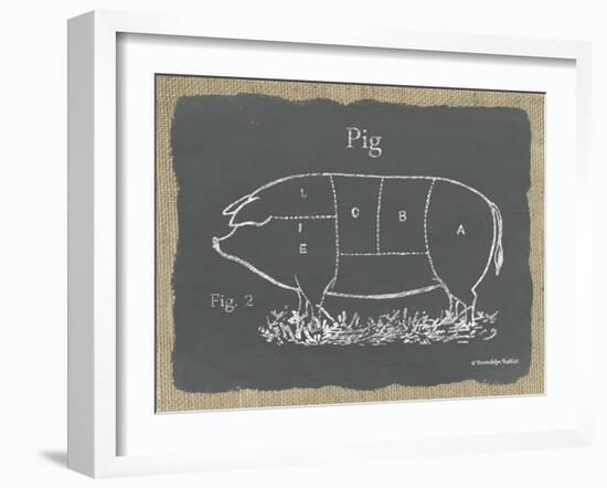 Pig on Burlap-Gwendolyn Babbitt-Framed Art Print