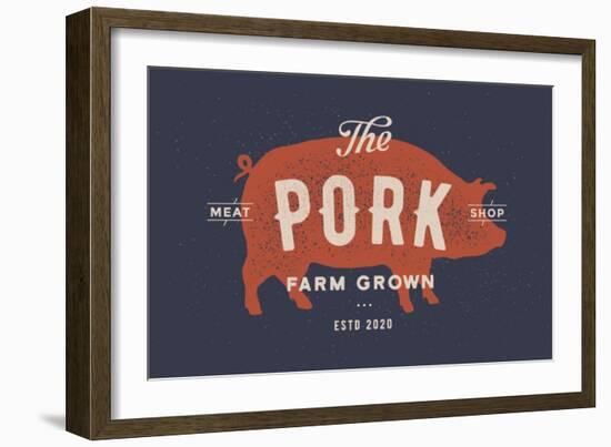 Pig, Pork - Vintage-foxysgraphic-Framed Art Print