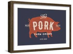 Pig, Pork - Vintage-foxysgraphic-Framed Art Print