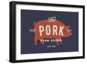 Pig, Pork - Vintage-foxysgraphic-Framed Art Print