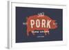 Pig, Pork - Vintage-foxysgraphic-Framed Art Print