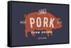 Pig, Pork - Vintage-foxysgraphic-Framed Stretched Canvas