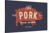 Pig, Pork - Vintage-foxysgraphic-Stretched Canvas