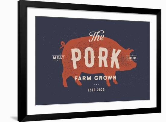 Pig, Pork - Vintage-foxysgraphic-Framed Art Print