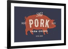 Pig, Pork - Vintage-foxysgraphic-Framed Art Print