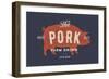 Pig, Pork - Vintage-foxysgraphic-Framed Premium Giclee Print