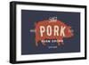 Pig, Pork - Vintage-foxysgraphic-Framed Premium Giclee Print