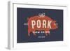 Pig, Pork - Vintage-foxysgraphic-Framed Premium Giclee Print