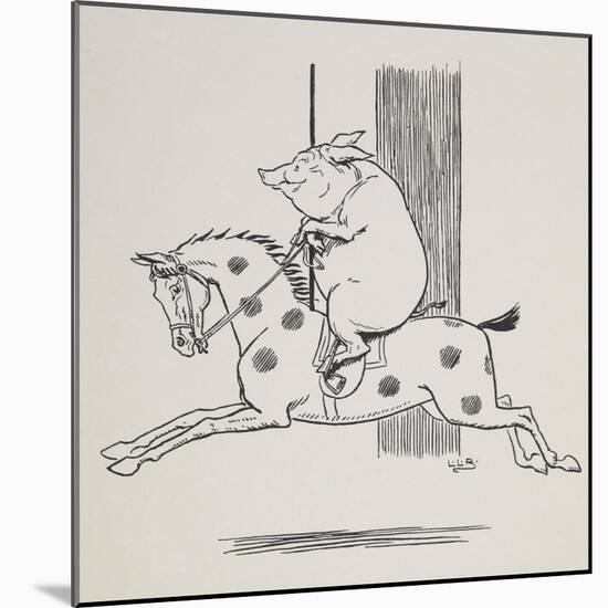 Pig Riding a Merry-go-round Horse-L. Leslie Brooke-Mounted Giclee Print