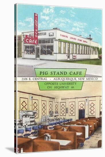 Pig Stand Cafe, Albuquerque, New Mexico, Roadside Retro-null-Stretched Canvas