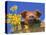 Pig with Daffodils in Bushel-Lynn M^ Stone-Stretched Canvas