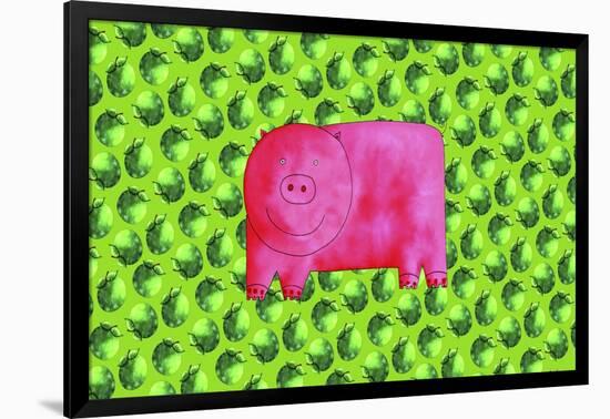 Pig with Green Apples, 2003-Julie Nicholls-Framed Giclee Print
