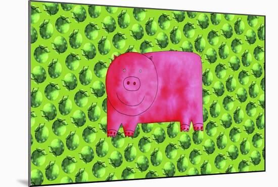 Pig with Green Apples, 2003-Julie Nicholls-Mounted Giclee Print