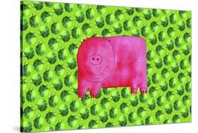 Pig with Green Apples, 2003-Julie Nicholls-Stretched Canvas