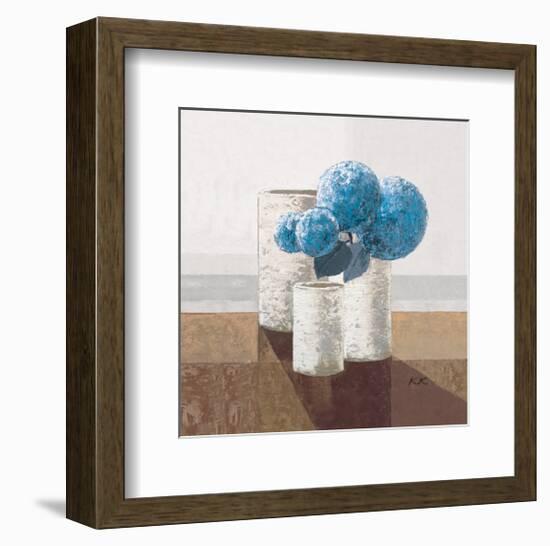 Pigeon Blue Pompons-Karsten Kirchner-Framed Art Print