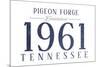 Pigeon Forge, Tennessee - Established Date (Blue)-Lantern Press-Mounted Art Print