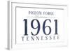 Pigeon Forge, Tennessee - Established Date (Blue)-Lantern Press-Framed Art Print