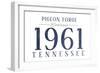 Pigeon Forge, Tennessee - Established Date (Blue)-Lantern Press-Framed Art Print