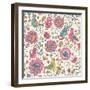 Pigeons in Flowers-smilewithjul-Framed Art Print