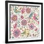 Pigeons in Flowers-smilewithjul-Framed Art Print