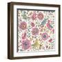 Pigeons in Flowers-smilewithjul-Framed Art Print