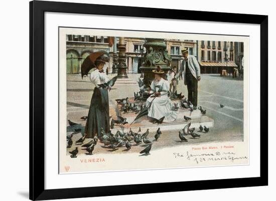 Pigeons in St. Mark's Square, Venice, Italy-null-Framed Premium Giclee Print