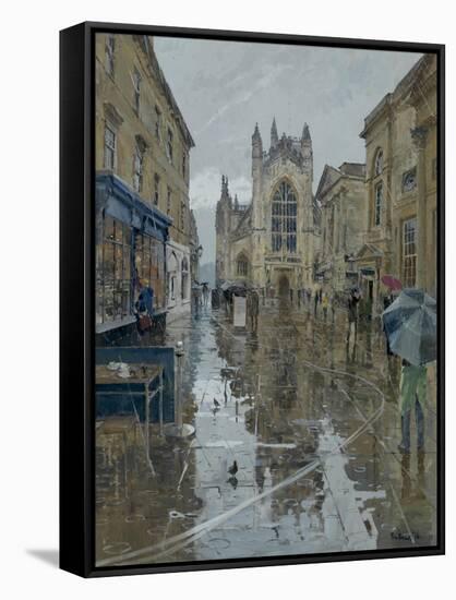 Pigeons in the rain, Abbey Courtyard, 2016-Peter Brown-Framed Stretched Canvas