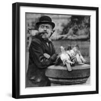 Pigeons of St Paul's with a Vagrant, London, 1926-1927-McLeish-Framed Premium Giclee Print